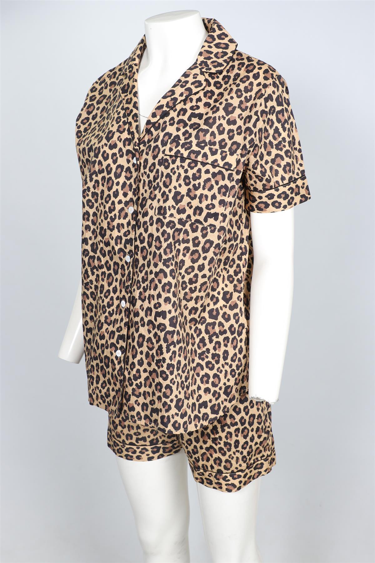 YOLKE LONDON BROWN COTTON PYJAMA SET SMALL - LARGE
