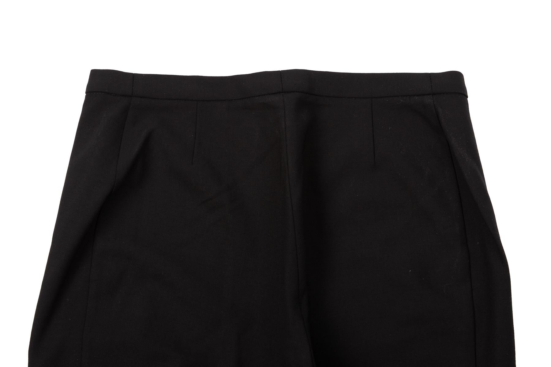 GIANNI VERSACE BLACK VINTAGE WOOL STRAIGHT LEG PANTS XSMALL