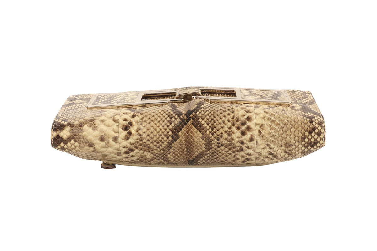 ANYA HINDMARCH BROWN PYTHON CLUTCH