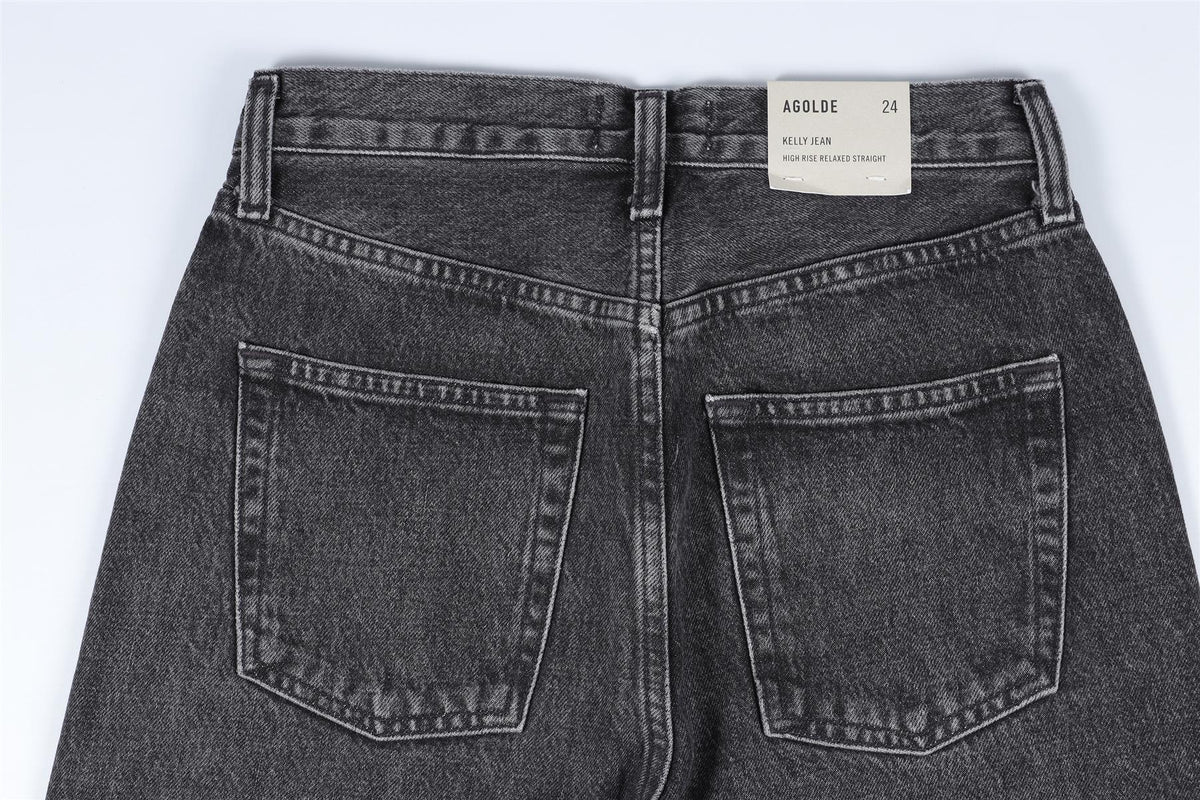 AGOLDE BLACK HIGH RISE STRAIGHT LEG JEANS W24 UK 6