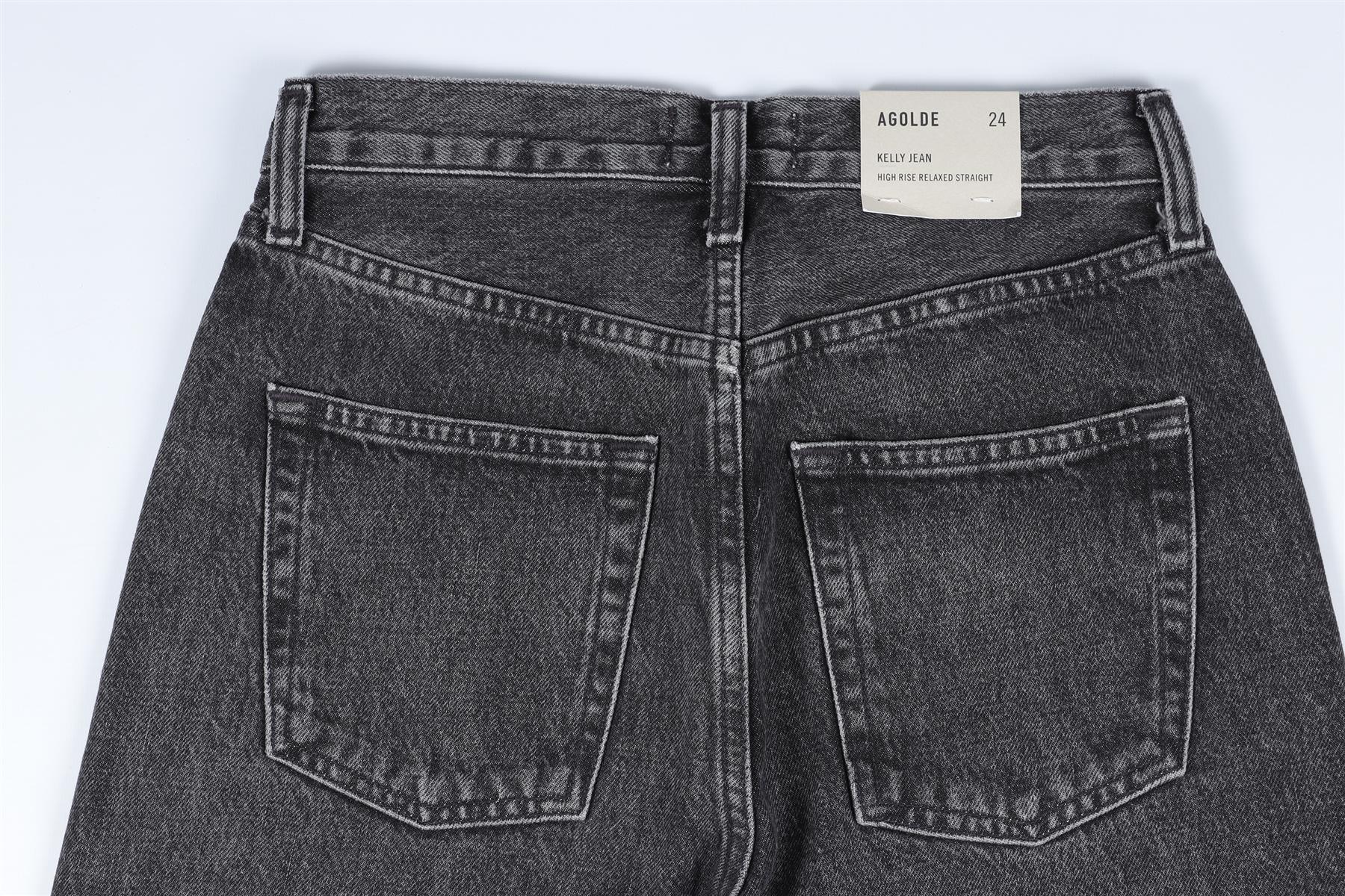 AGOLDE BLACK HIGH RISE STRAIGHT LEG JEANS W24 UK 6