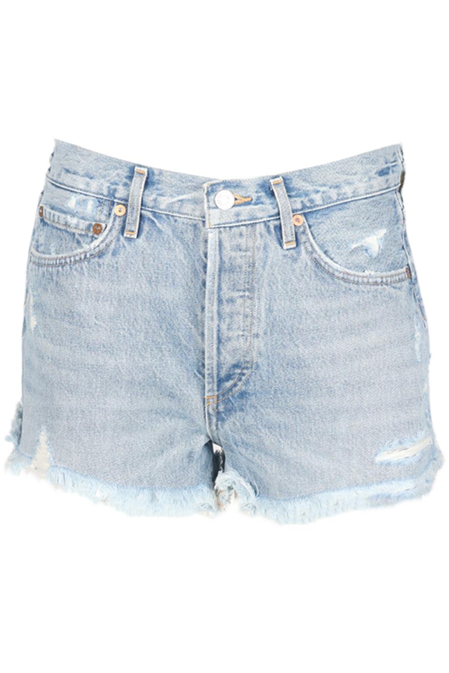 AGOLDE DISTRESSED HIGH RISE DENIM SHORTS W27 UK 8-10