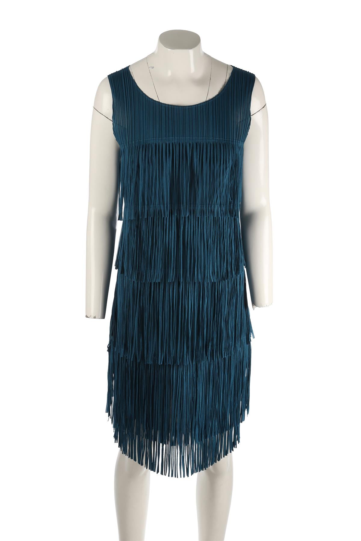 PLEATS PLEASE ISSEY MIYAKE BLUE MIDI DRESS JP 2 UK 6
