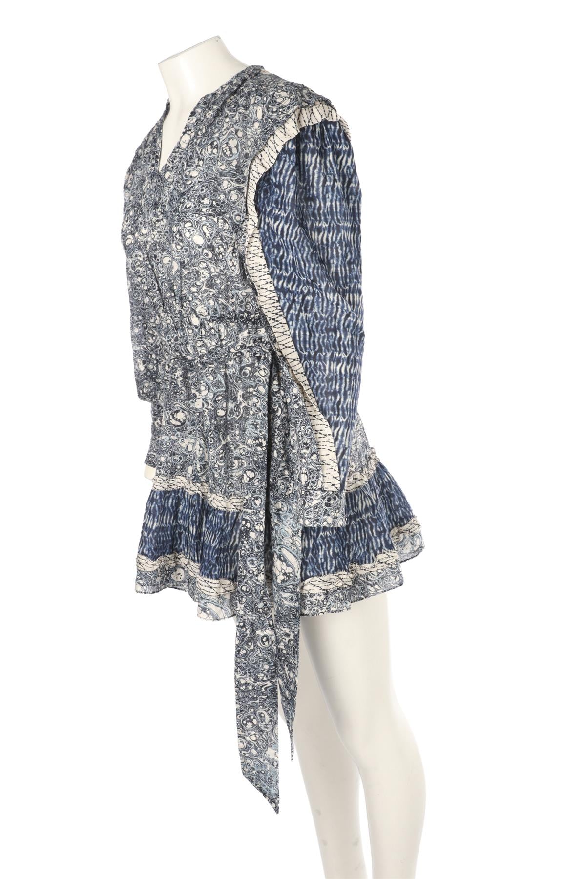 BLUE COTTON MINI DRESS