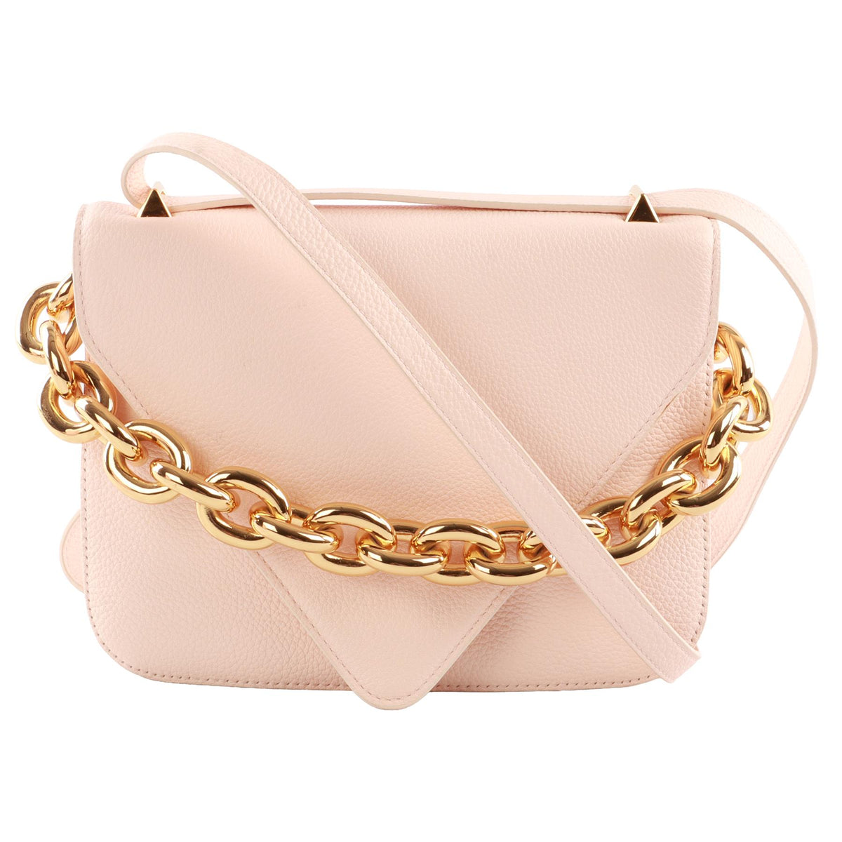BOTTEGA VENETA PINK MOUNT SMALL LEATHER SHOULDER BAG