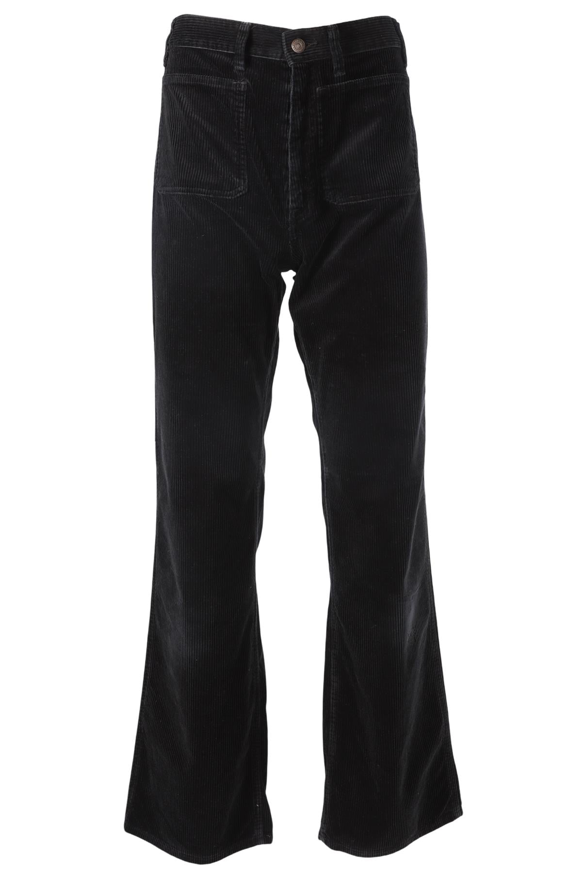 POLO RALPH LAUREN BLACK CORDUROY FLARED PANTS US 6 UK 10