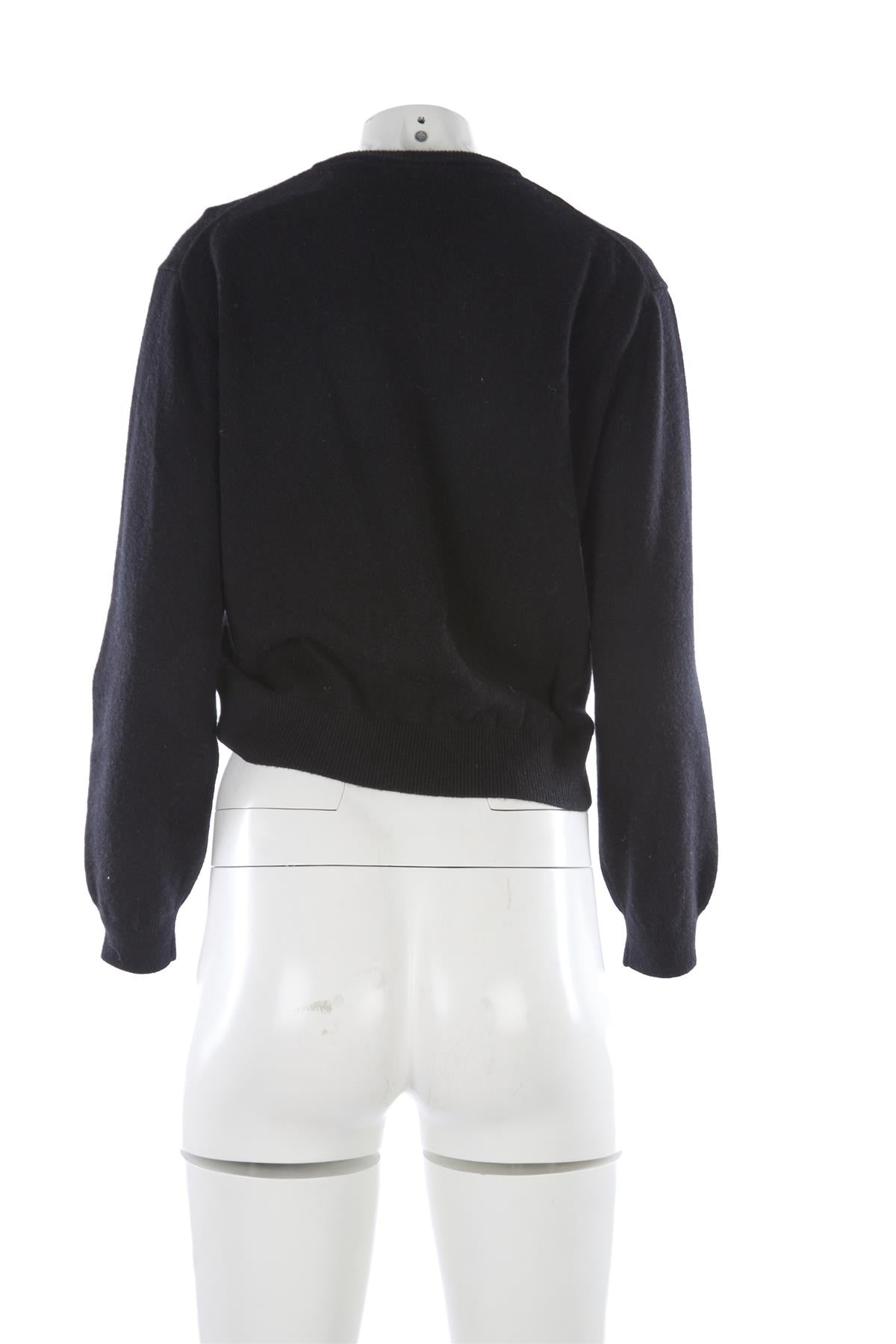 DOEN BLACK WOOL CARDIGAN MEDIUM