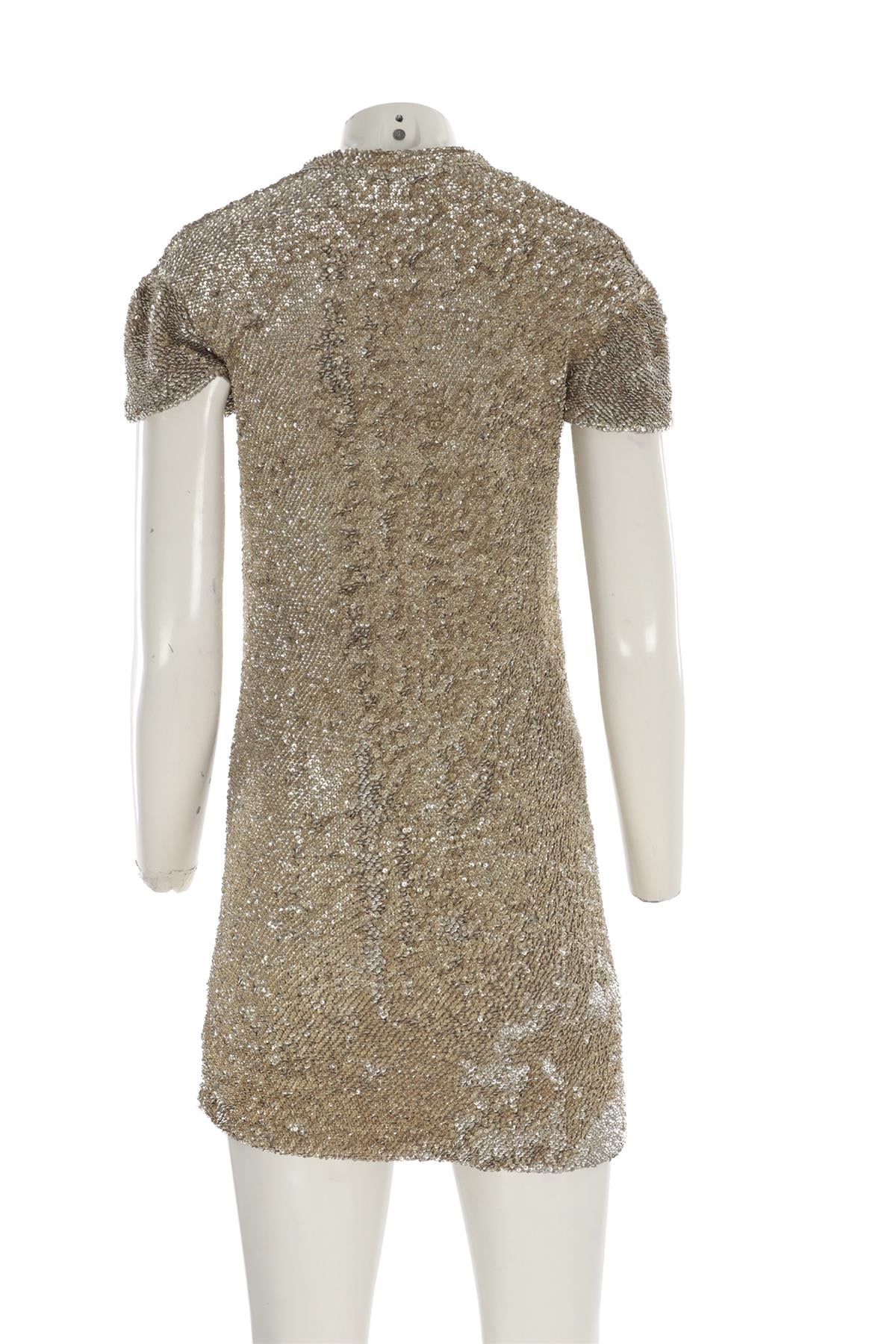 BURBERRY PRORSUM GOLD SEQUIN MINI DRESS IT 38 UK 6