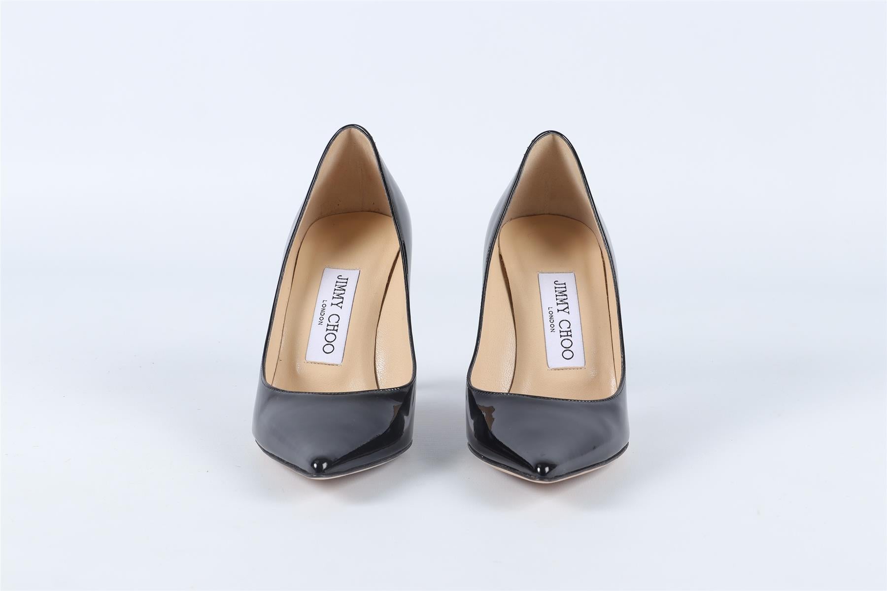 JIMMY CHOO BLACK PATENT LEATHER PUMPS EU 34 UK 1 US 4