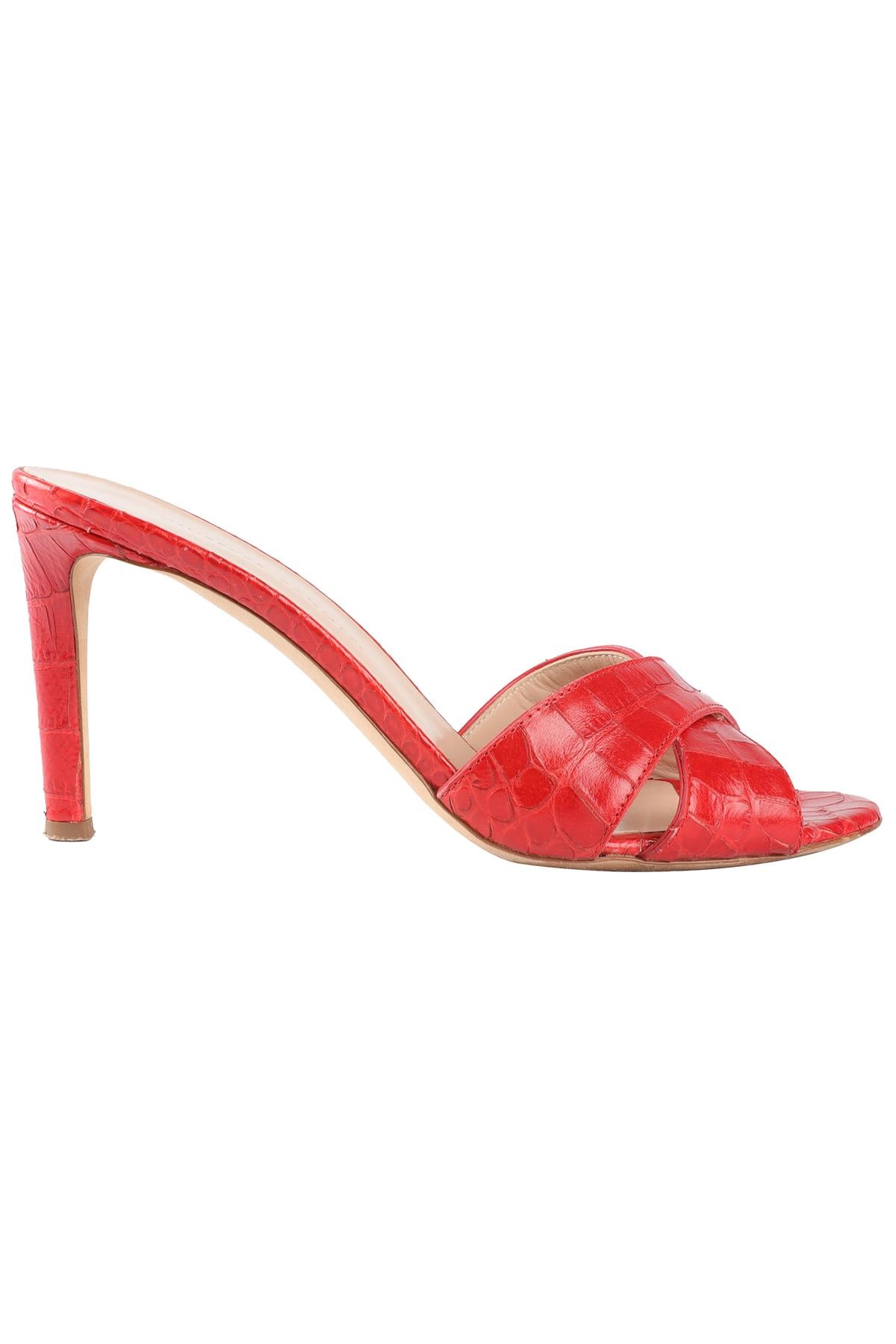 GIUSEPPE ZANOTTI RED LEATHER MULES EU 36 UK 3 US 6