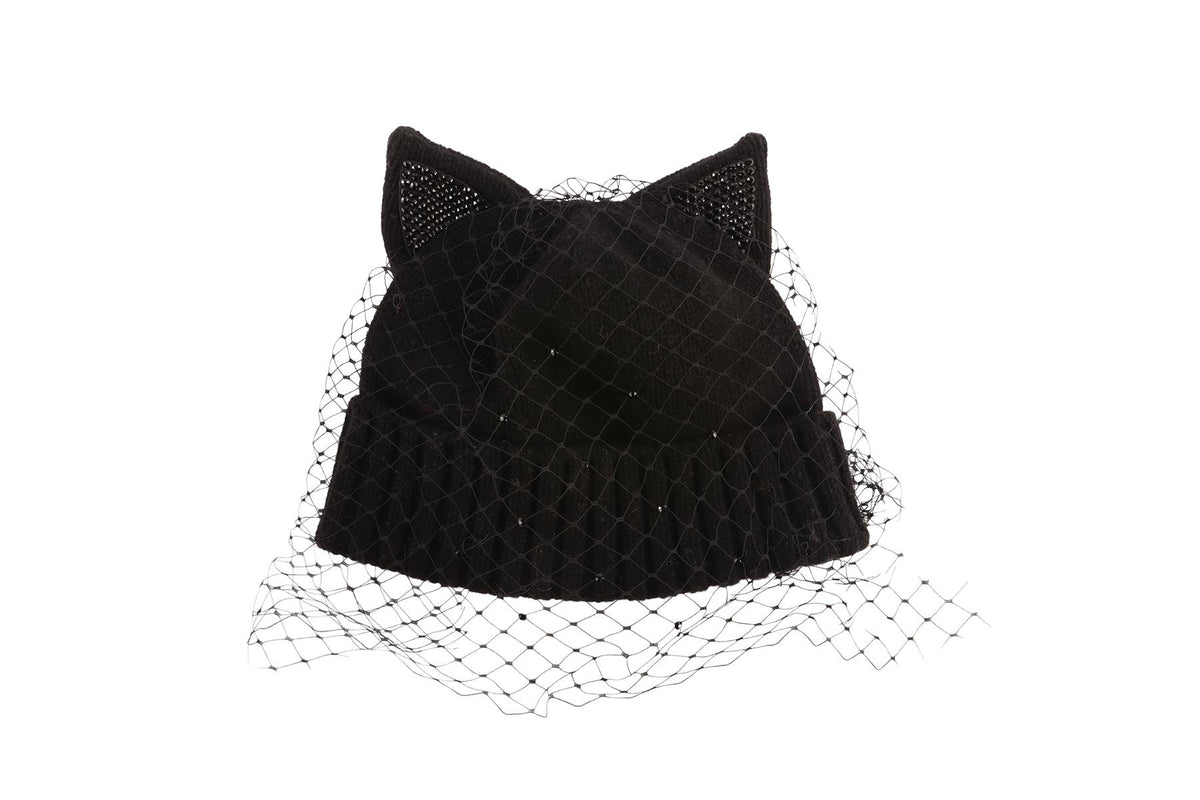 CA4LA BLACK WOOL BEANIE