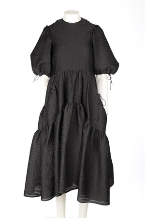CECILIE BAHNSEN BLACK COTTON MAXI DRESS UK 6
