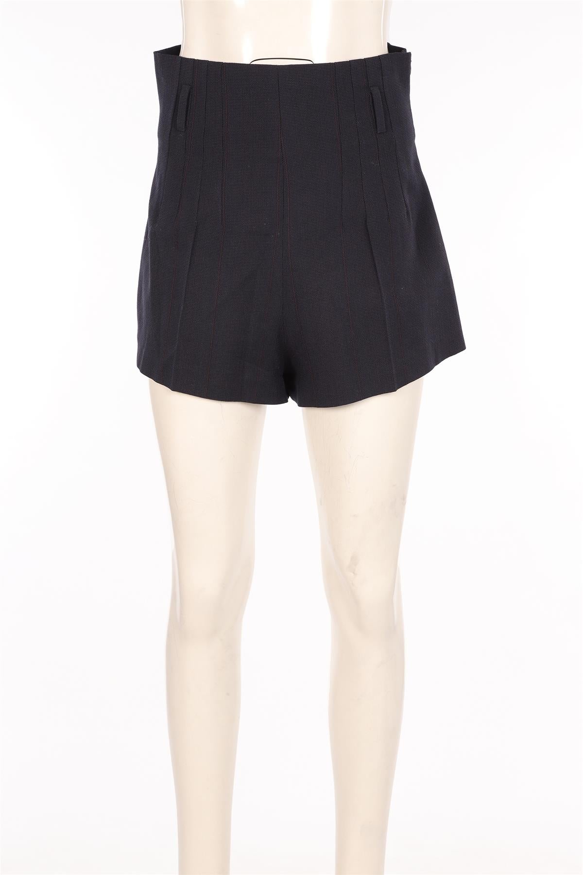 PRADA NAVY WOOL SHORTS FR 38 UK 10