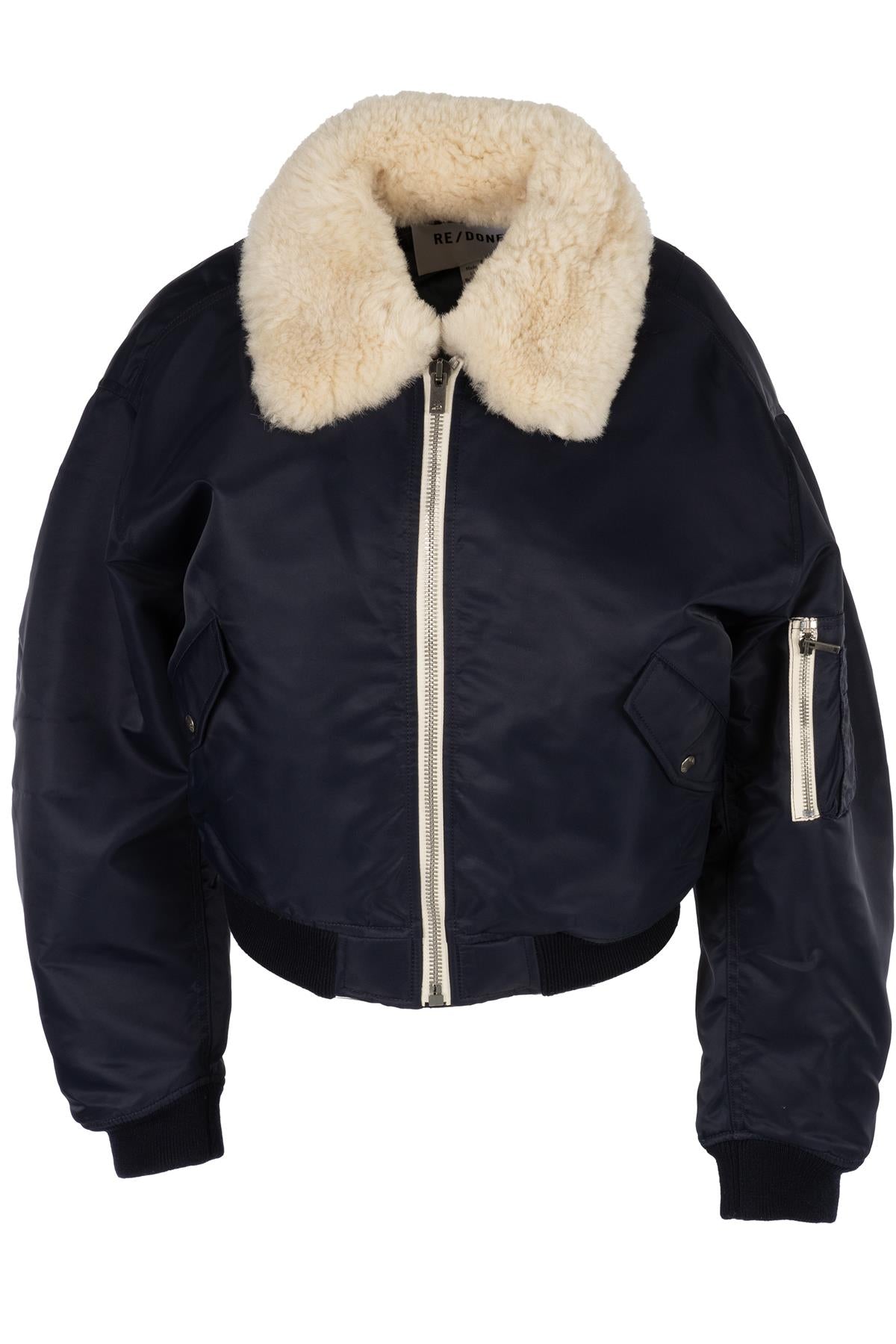 RE/DONE NAVY SHELL BOMBER JACKET XSMALL