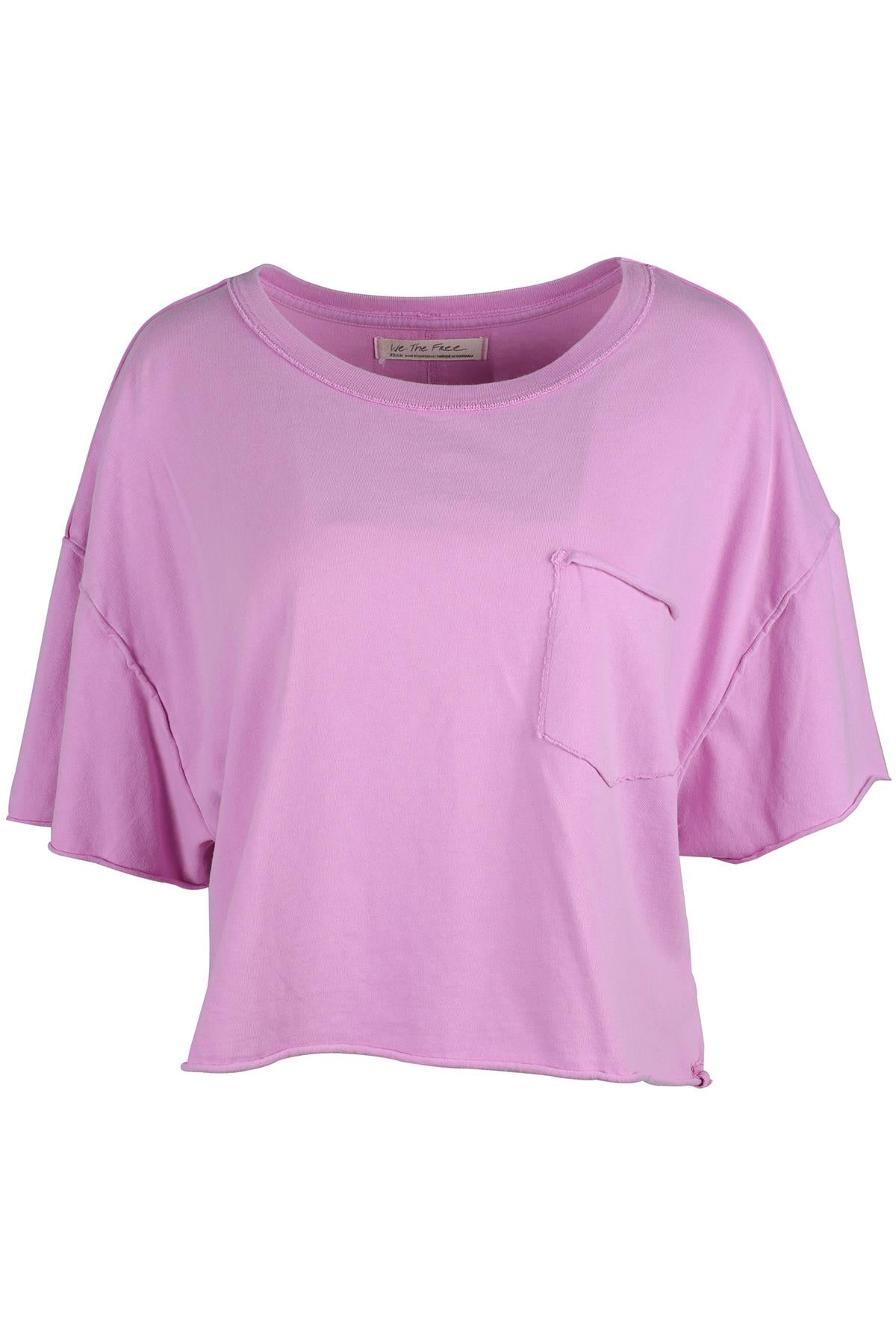 FREE PEOPLE PURPLE COTTON T-SHIRT MEDIUM