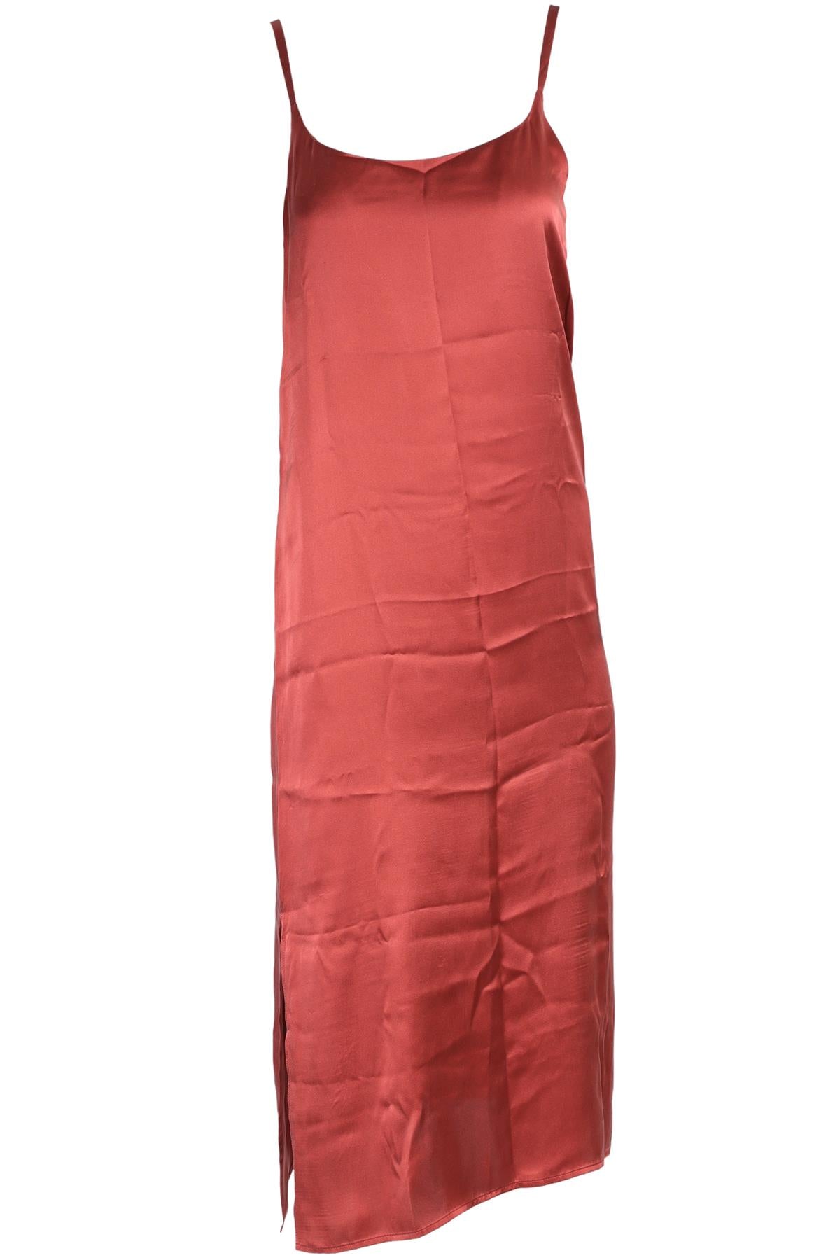 ASCENO PINK SILK MAXI DRESS SMALL