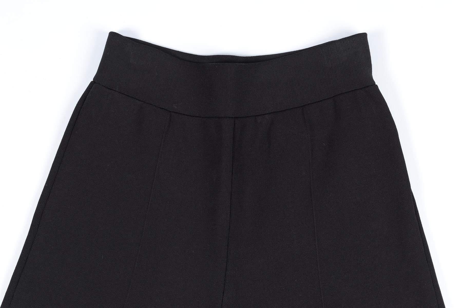 ROLAND MOURET BLACK KNIT WIDE LEG PANTS XSMALL