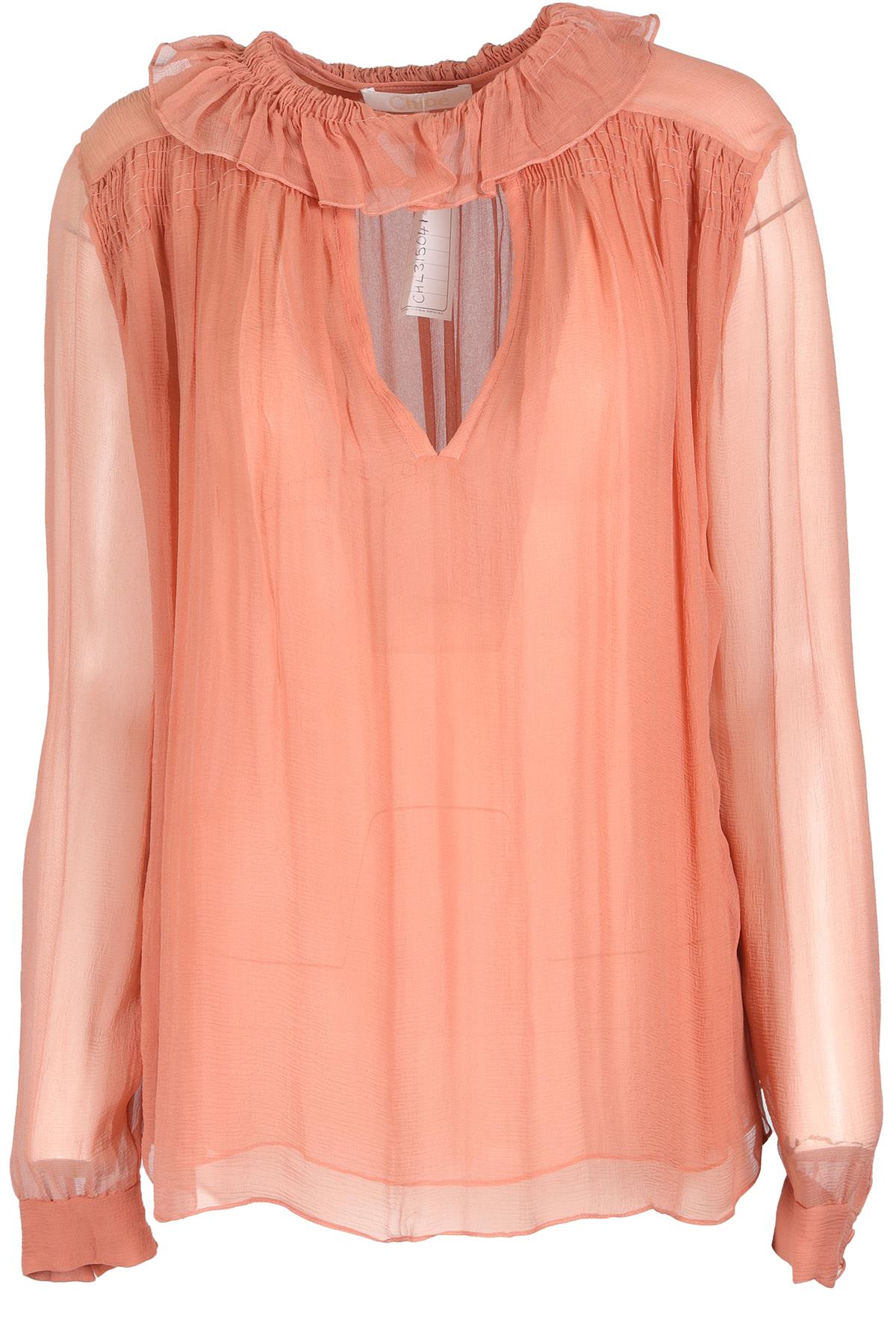 CHLOE PINK SILK TOP FR 36 UK 8