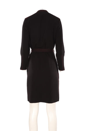 JOSEPH BLACK CREPE MIDI DRESS FR 36 UK 8