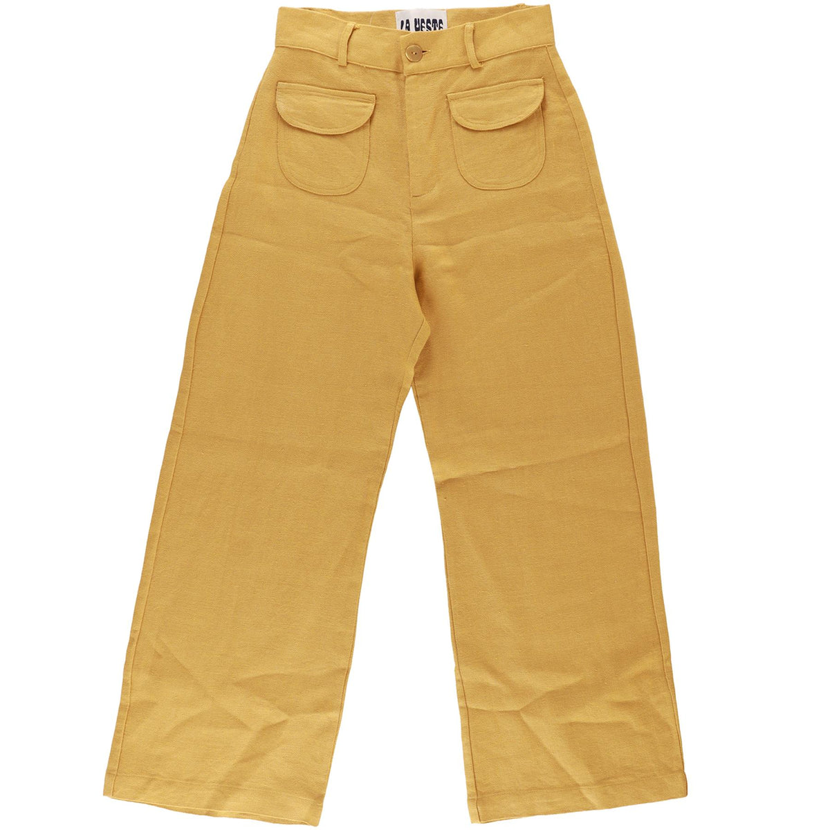 LA VESTE YELLOW COTTON STRAIGHT LEG PANTS SMALL