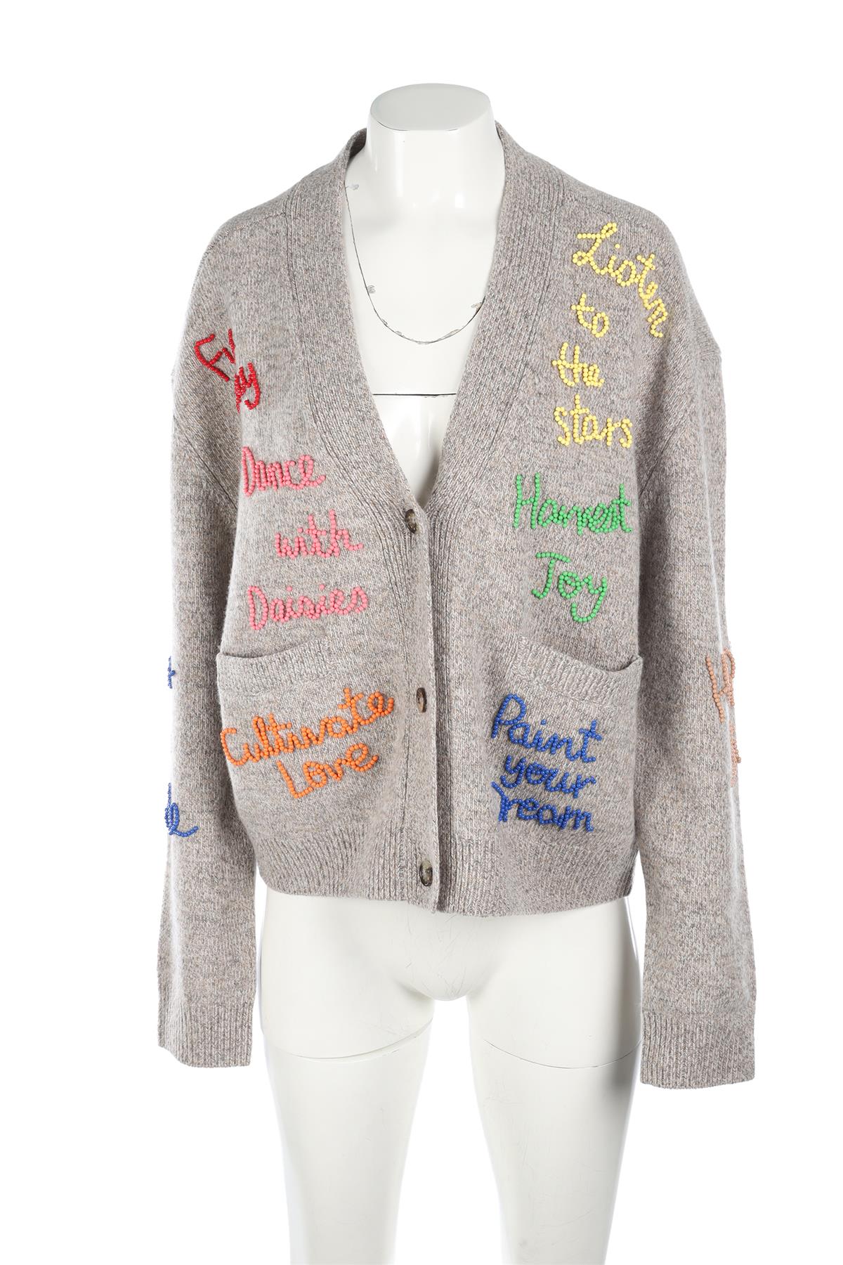 MIRA MIKATI BROWN WOOL CARDIGAN LARGE