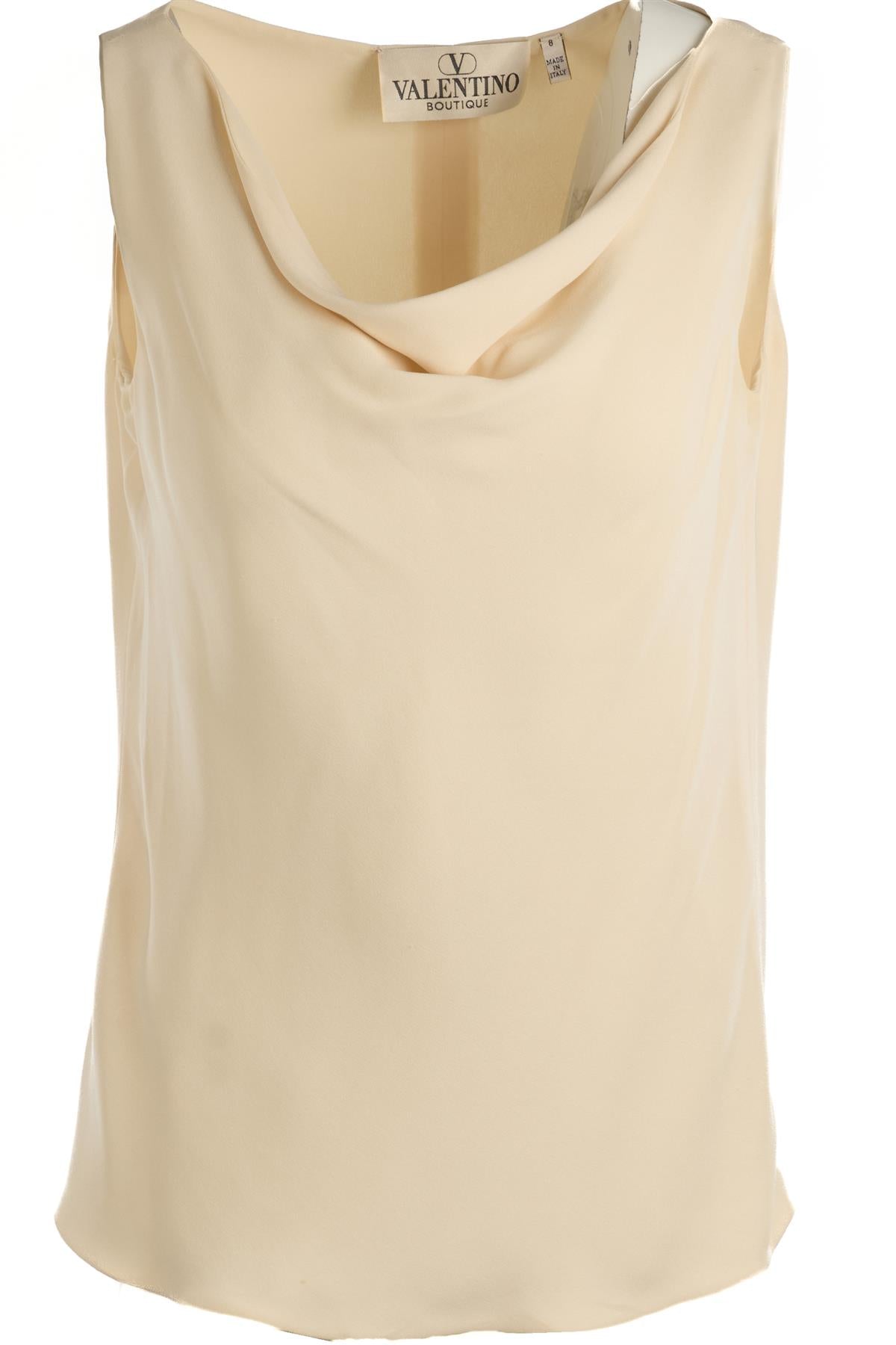 VALENTINO CREAM VINTAGE SILK TOP US 8 UK 4