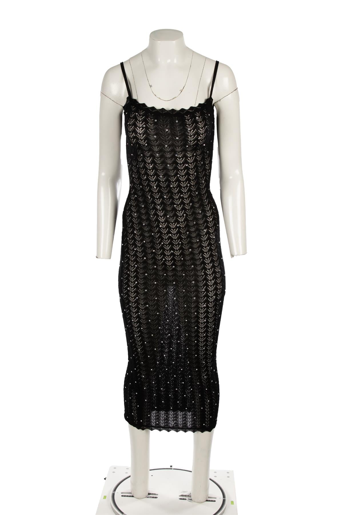 ALEXANDRA RICH BLACK MESH MAXI DRESS IT 40 UK 8
