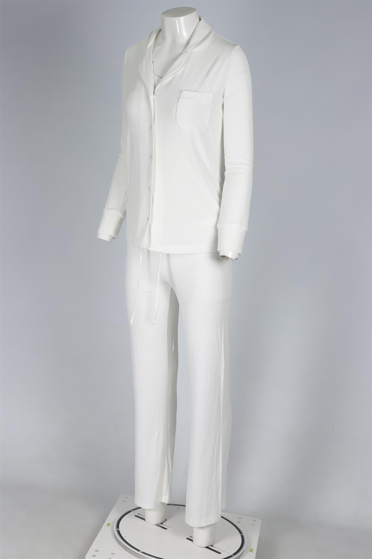 SKIMS WHITE COTTON PYJAMAS XXXSMALL