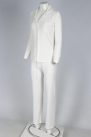 SKIMS WHITE COTTON PYJAMAS XXXSMALL