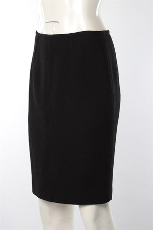 GIAMBATTISTA VALLI BLACK WOOL MIDI SKIRT SMALL