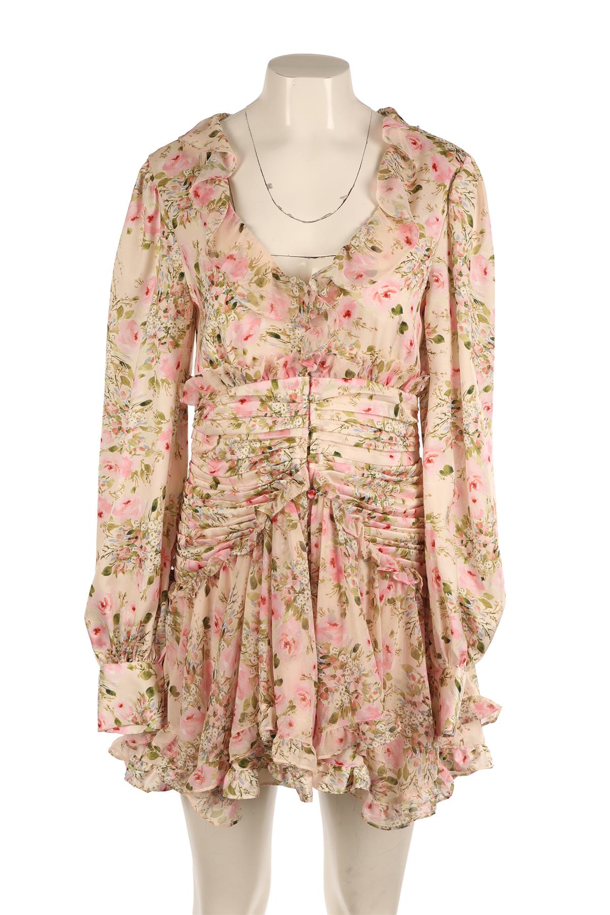 FOR LOVE & LEMONS MULTI SATIN MINI DRESS LARGE