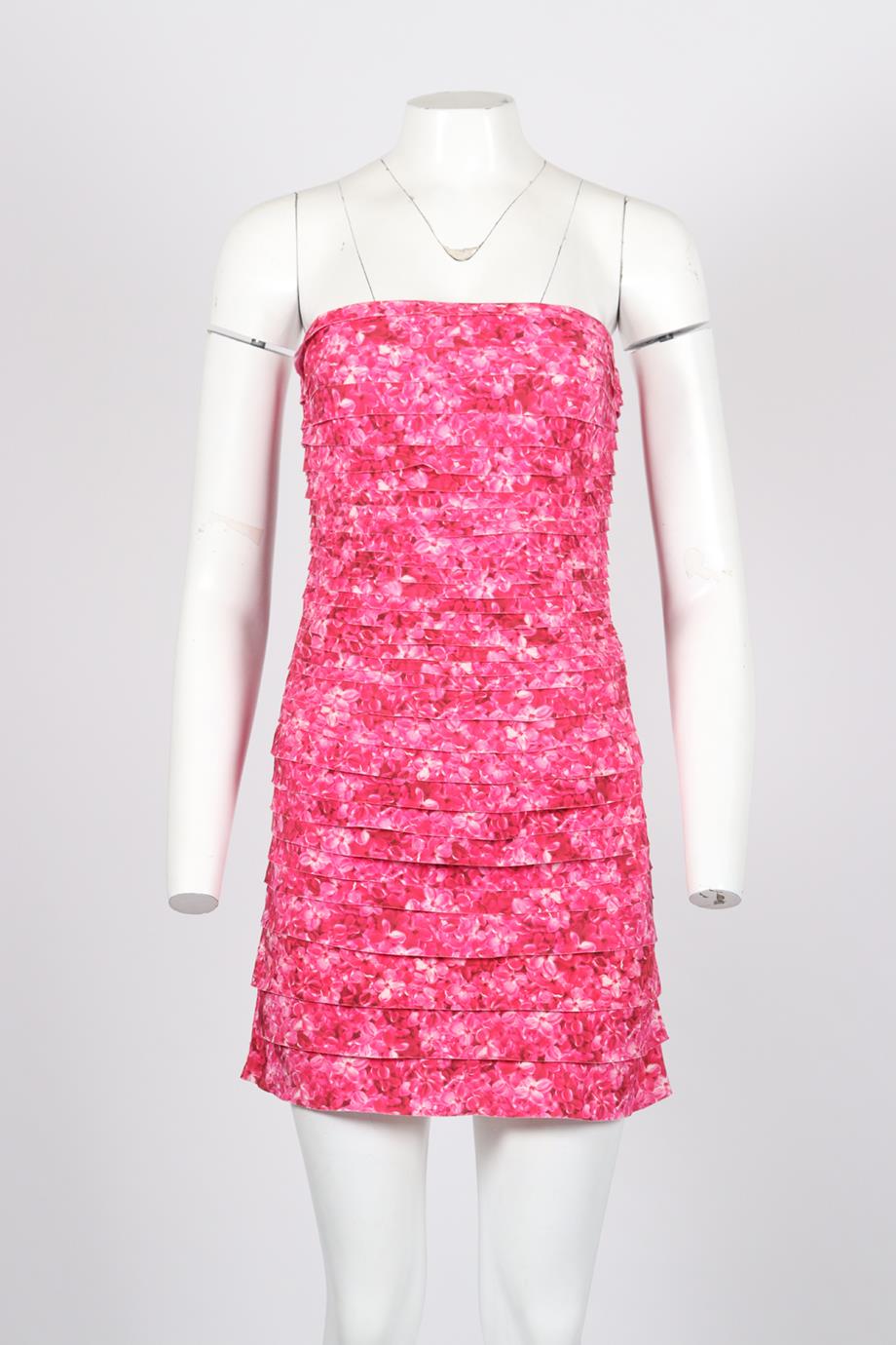 MICHAEL KORS FLORAL PRINT SILK MINI DRESS US 4 UK 8