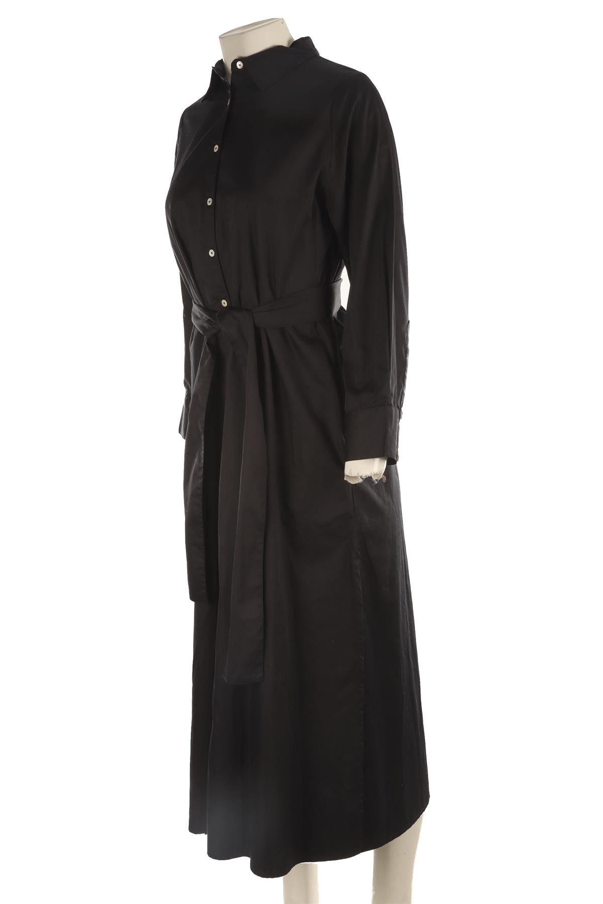 RAE FEATHER BLACK COTTON MAXI DRESS SMALL