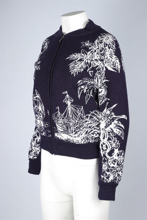 CHRISTIAN DIOR NAVY COTTON JACKET FR 38 UK 10
