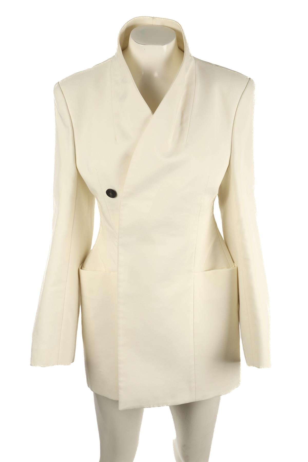 SOURCE UNKNOWN IVORY WOVEN BLAZER SMALL