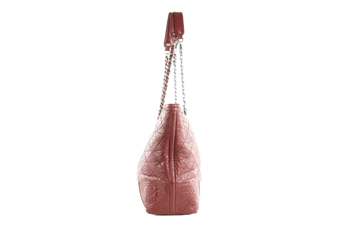 CHANEL BURGUNDY 2009-2010 MOSCOW LEATHER TOTE BAG