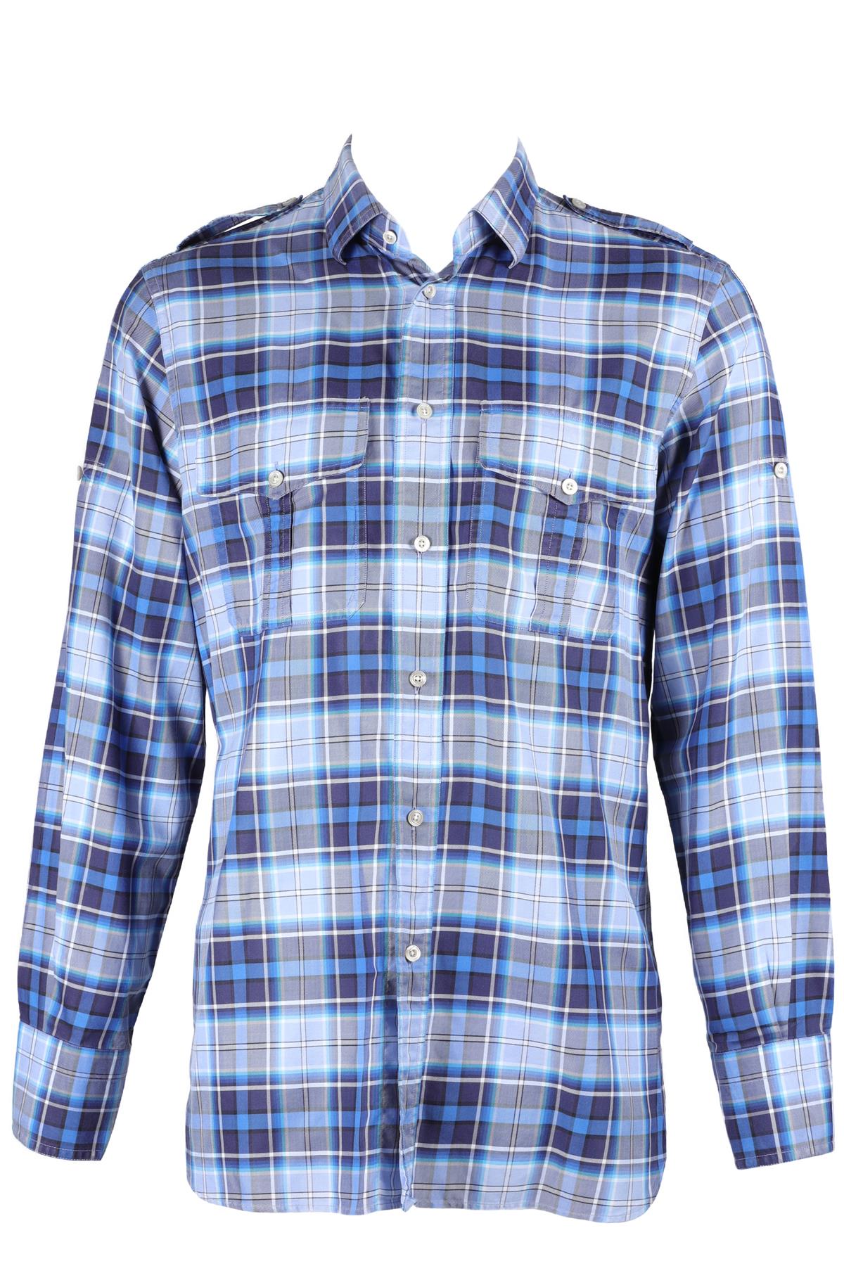 TOM FORD BLUE MEN'S COTTON SHIRT EU 40 UK 40