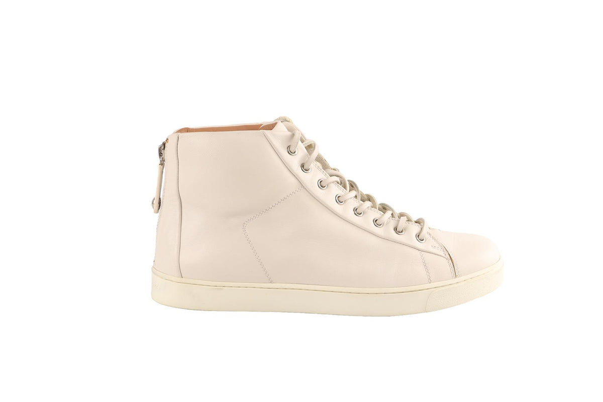 GIANVITO ROSSI WHITE MEN'S LEATHER SNEAKERS EU 42 UK 8 US 9