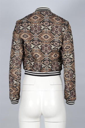 MAJE MULTICOLOURED CROPPED JACKET FR 38 UK 10