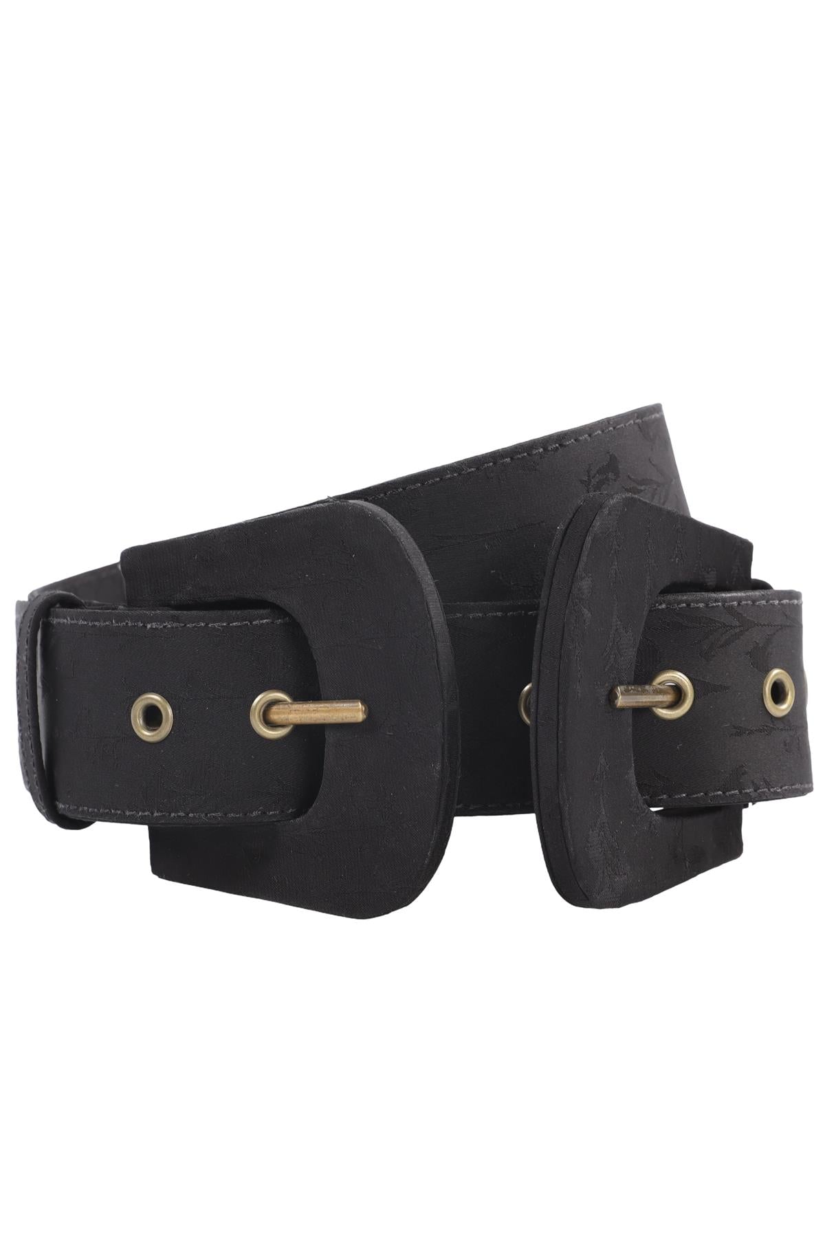 JOHANNA ORTIZ BLACK SATIN WAIST BELT US 6 UK 10
