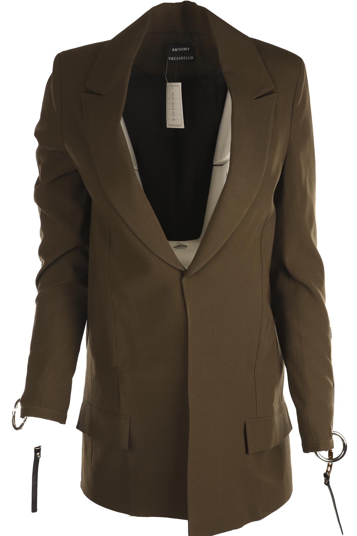 ANTHONY VACARELLO KHAKI WOOL BLAZER FR 36 UK 8
