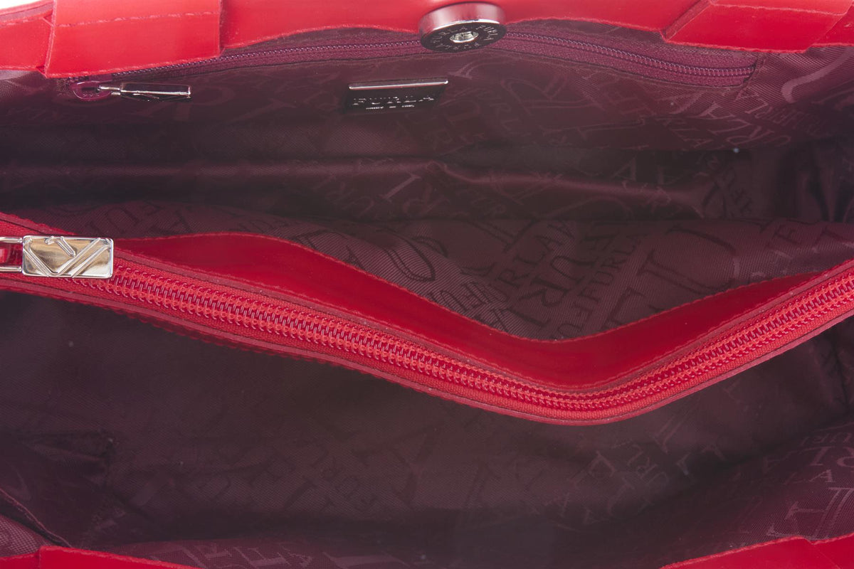 FURLA RED LEATHER TOTE BAG