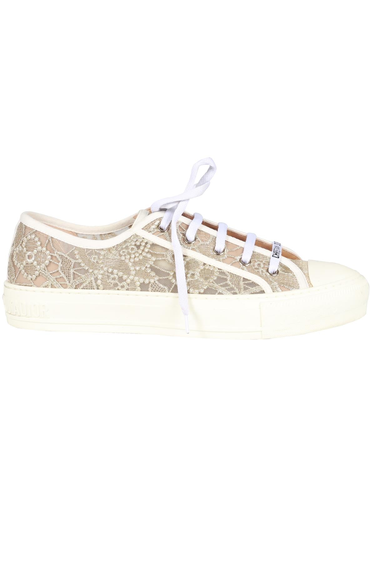 CHRISTIAN DIOR GOLD WALK'N'DIOR MESH SNEAKERS EU 40 UK 7 US 10