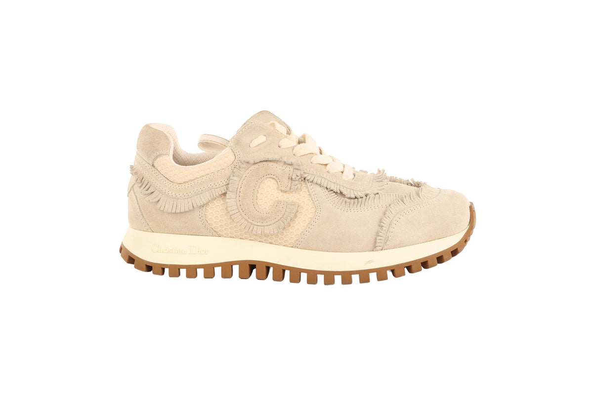 CHRISTIAN DIOR ECRU C'EST DIOR SUEDE SNEAKERS EU 38 UK 5