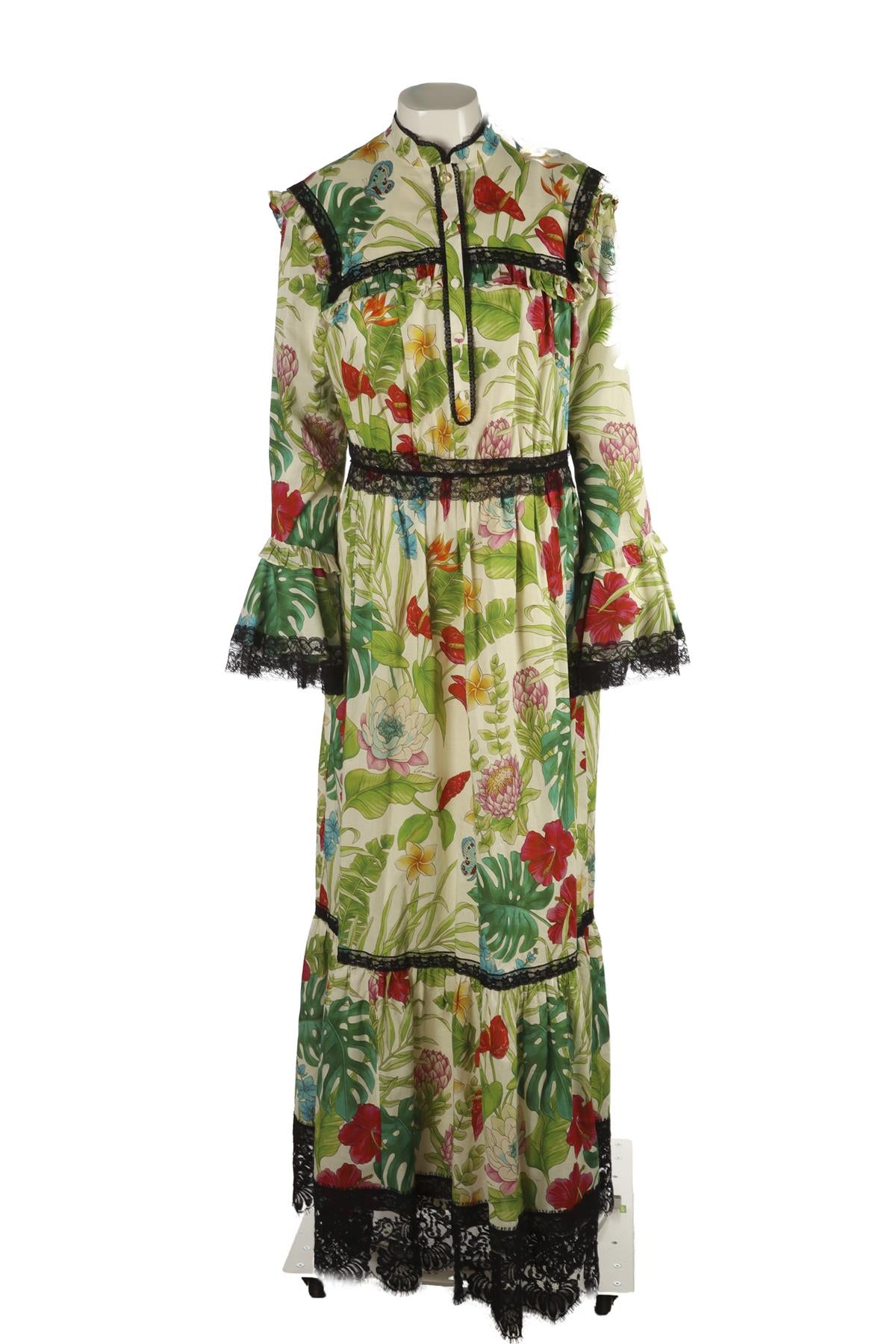 GUCCI MULTI COTTON MAXI DRESS IT 46 UK 14