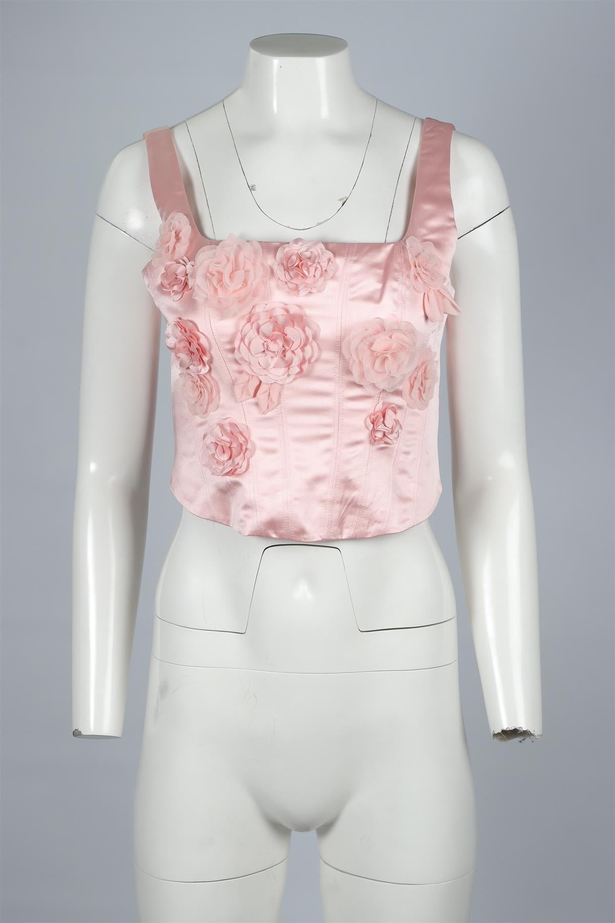 LOVESHACKFANCY PINK SATIN TOP US 2 UK 6