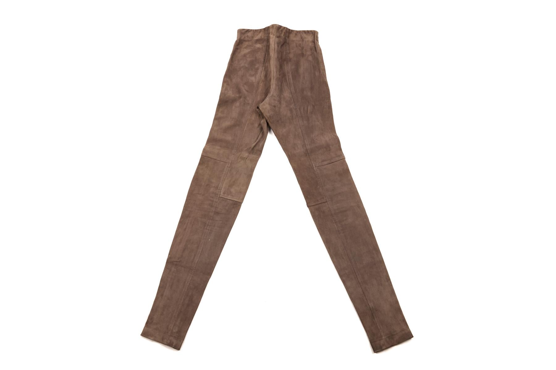 RALPH LAUREN GREY SUEDE SKINNY PANTS XSMALL