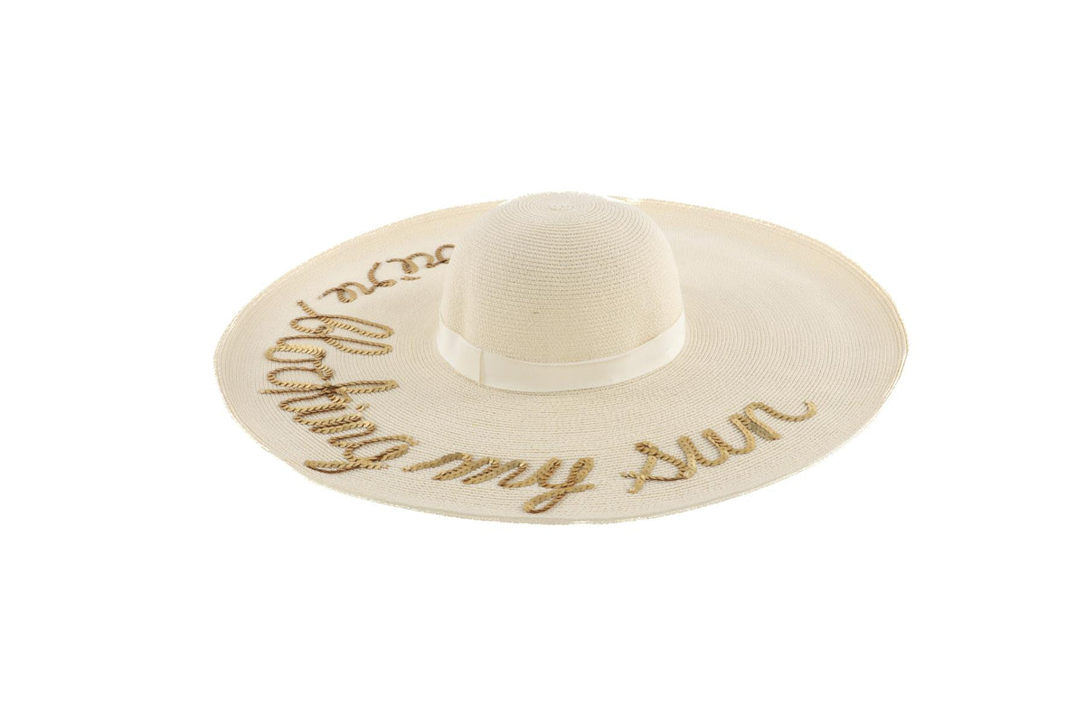 EUGENIA KIM CREAM PAPER SUN HAT 58CM