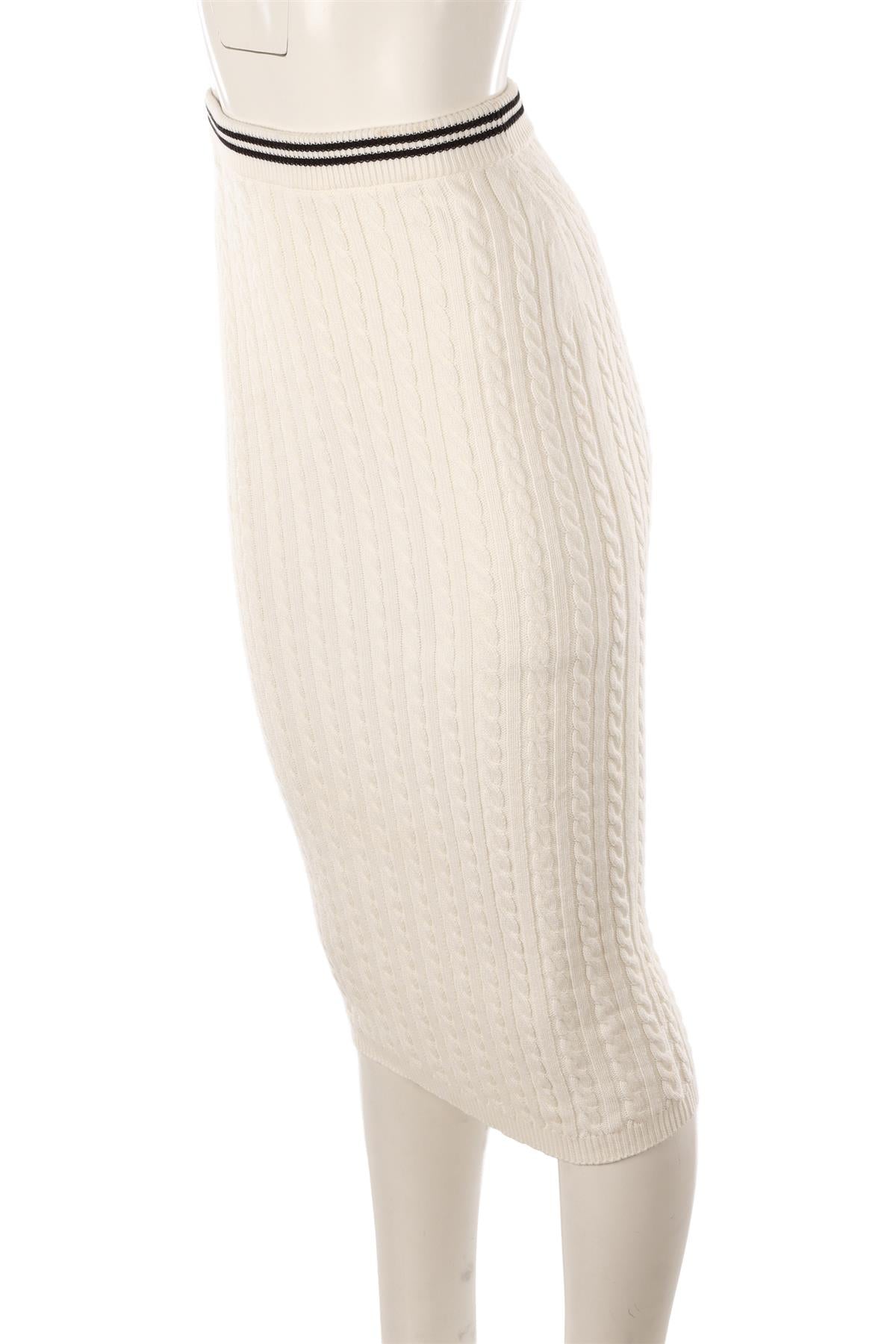 ALESSANDRA RICH CREAM COTTON MIDI SKIRT IT 40 UK 8
