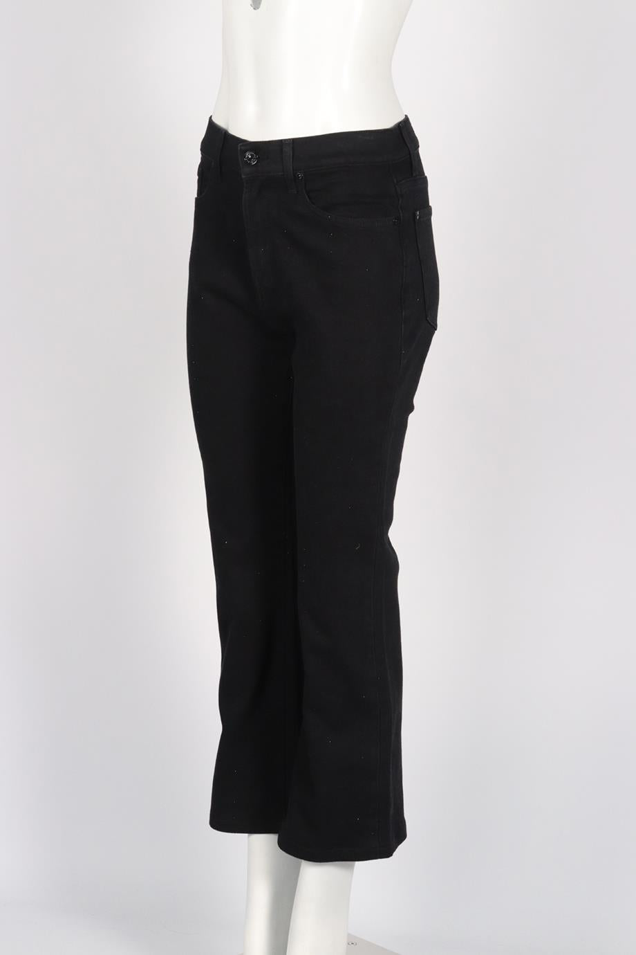 7 FOR ALL MANKIND EMBELLISHED HIGH RISE STRAIGHT LEG JEANS W27 UK 8-10